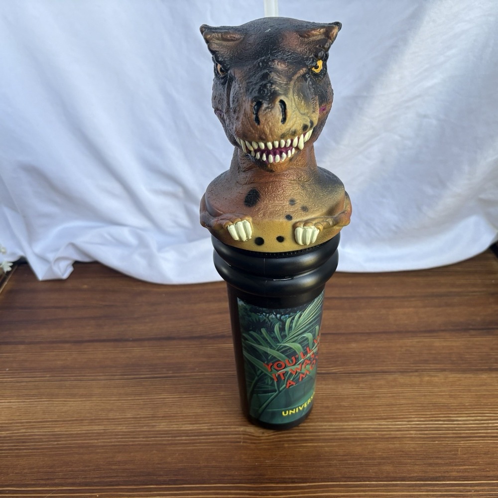 1996 Jurassic Park‎ T-Rex Souvenir Cup Straw Universal Studios Hollywood